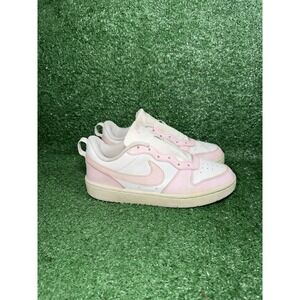 Nike Court Borough Low Kids Size 5.5Y White Pink Walking Shoes Comfort Sneakers
